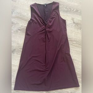 Eileen Fisher deep plum twist dress size M